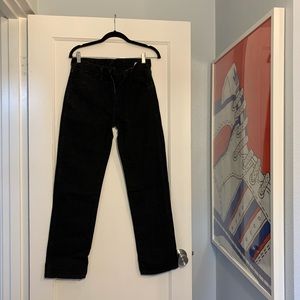 High Waisted Black 100% Cotton Jeans